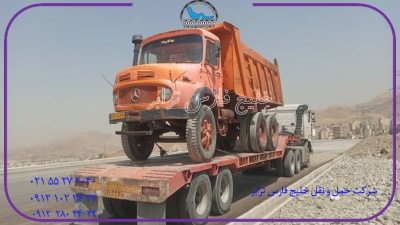 حمل محمولات سنگین کامیون بنز از تهران به قروه توسط کمرشکن5محور