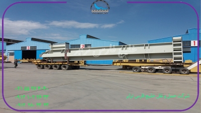 حمل محمولات سنگین سازه های فلزی Metal structureازمبدا تهران به مقصد کرمان توسط کمرشکن 11محور ویژه شرکت حمل ونقل خلیج فارس ترابر