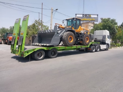 حمل محمولات سنگین لودر loader از مبدا تهران به مقصد یزد توسط کمرشکن5محور شرکت خلیج فارس ترابر